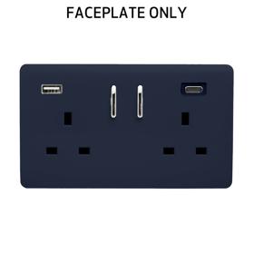Navy Spare Plate Wiring Accessories Trendi Decorative Screwless